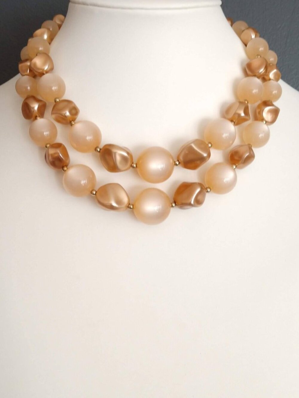 Vintage style double strand necklace